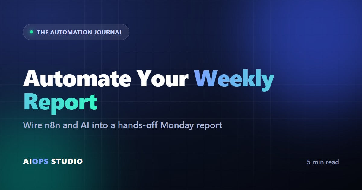 Automate your weekly marketing report with n8n